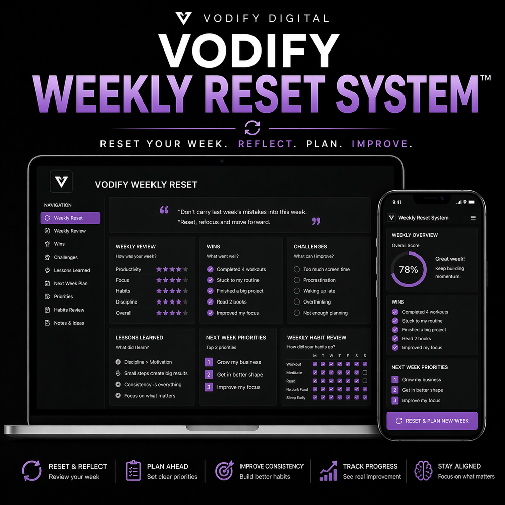 Vodify Weekly Reset™- Reflect, Reset & Refocus Your Week