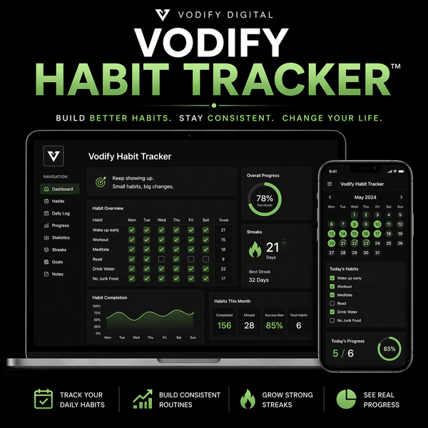 Vodify Habit Tracker Pro™- Daily Discipline & Habit Building System